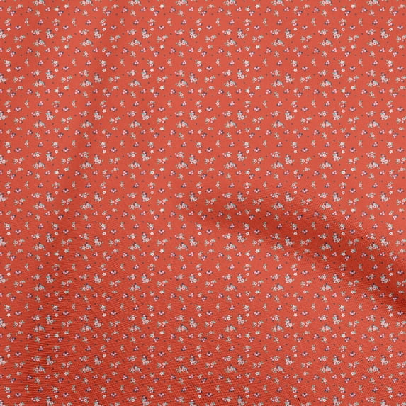 oneOone Cotton Poplin Red Fabric Floral Quilting Supplies Print Sewing Fabric By The Yard 56 Inch Wide