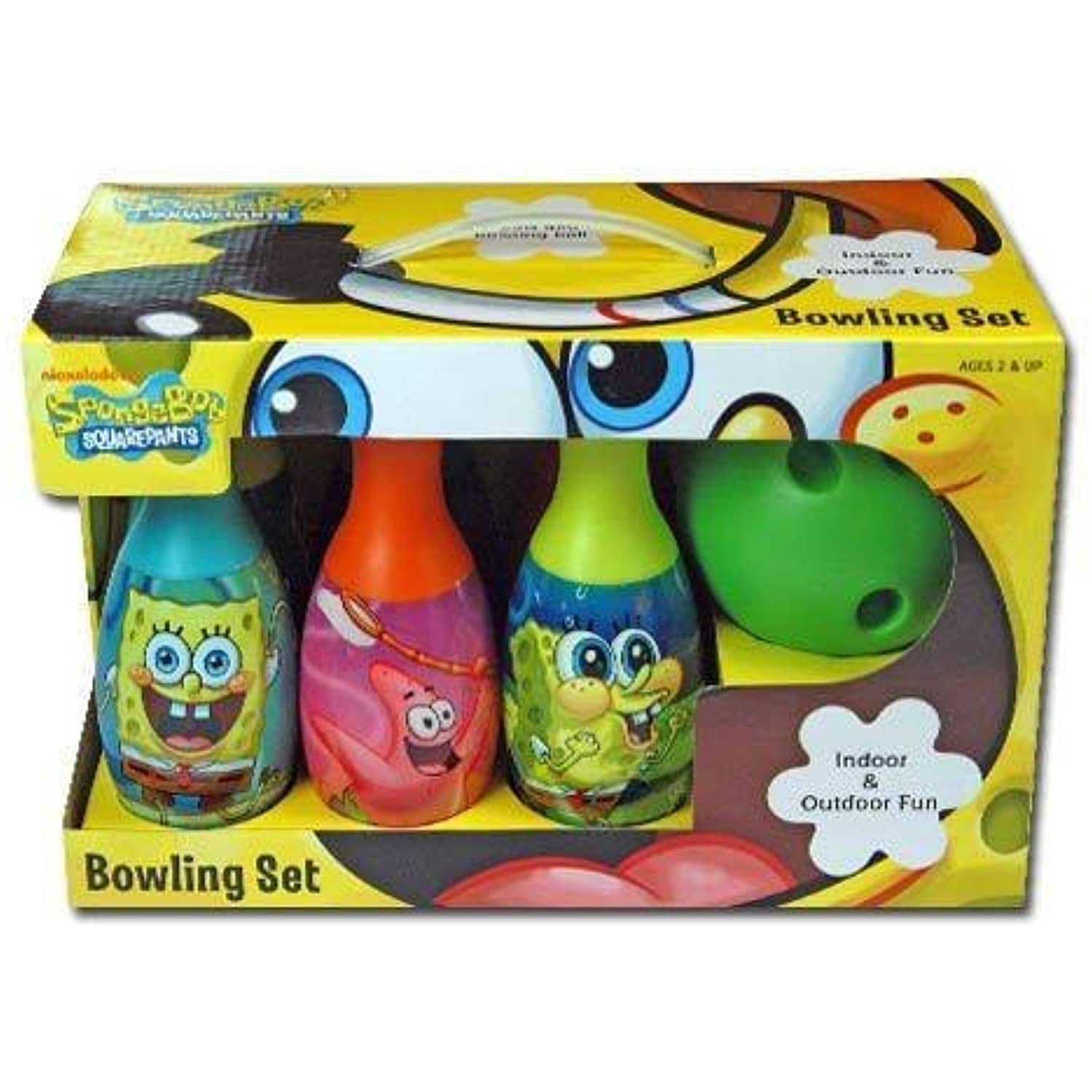 SpongeBob Squarepants Bowling Set Toy Game Kids Birthday Gift Toy 6 Pins &1 Ball 