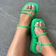 thumbnail image 2 of Sandalias de plataforma para mujer, zapatos antideslizantes con punta abierta cuadrada de color sólido, sandalias informales para exteriores, 2 of 4