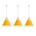 thumbnail image 1 of FSLiving H-Style Track Mount Pendant Fixture Scandinavian Style Pendant Lights for Kitchen Hanging Lamp Modern Wood and Aluminium Light Customizable,Yellow - 3 Lights, 1 of 6
