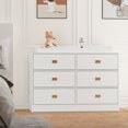 thumbnail image 4 of Geetinfly Changing Table Dresser for Bedroom with 6 Drawers,Baby Dresser with Changing Table Top,Nursery Dresser Storage Organizer,White, 4 of 6