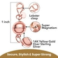 thumbnail image 5 of Magnetic Clasps for Necklaces in 925 Sterling Silver Magnetic Necklace Clasp 14K Rose Gold Plated Round Jewelry Lock with Lobster Clasp Women 2.50 Grams Birthday Christmas Gifts, 5 of 8