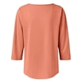 thumbnail image 6 of Pxiakgy 3/4 Sleeve Tops for Women Square Neck for Ladies A Pleated Loose and Flowing Three Quarter Sleeve Top Pleated Square Neck Blouses Dressy Casual Fall Tunic Tops Basic Trendy Clothes Pink 3Xl, 6 of 7