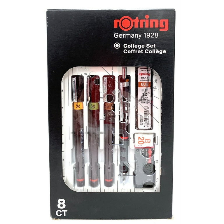 rOtring Isograph Technical Drawing Pens, Set, 3 pen set of high