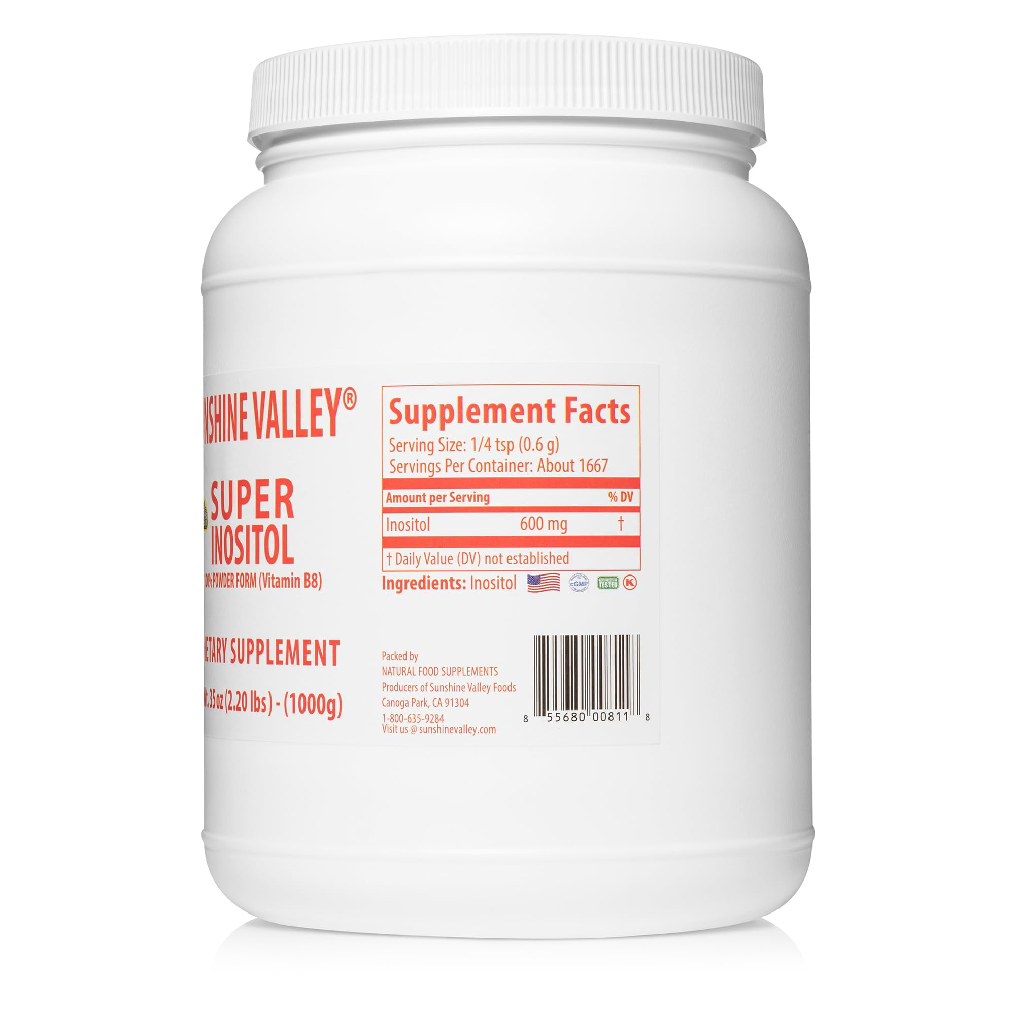 Sunshine Valley Super Inositol Powder, Dietary Supplement, 35 oz