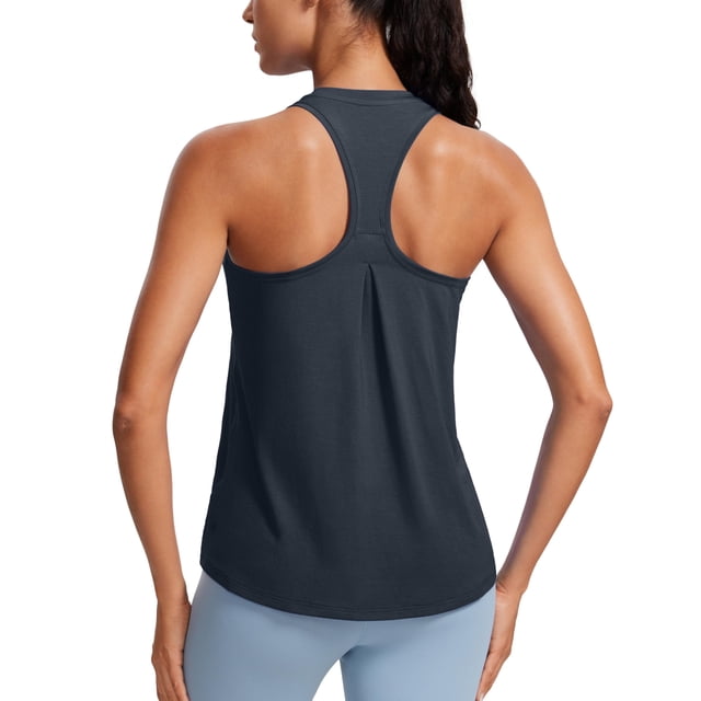 Top Deportivo para Mujer CRZ YOGA Racerback Azul Marino Talle Grande