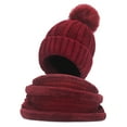 thumbnail image 2 of Womens Scarves Scarves for Women Lightweight Scarf Hat Two Piece Set for Women's Travel Warm Windproof Knit Hat Winter Cold Proof Woolen Hat, 2 of 3
