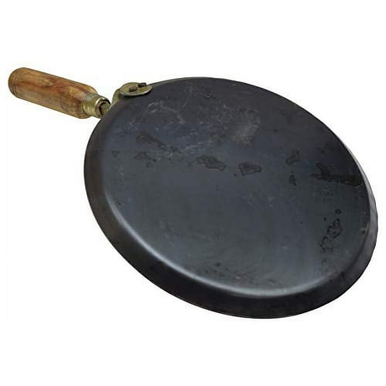 Concave Iron Chapati Tawa Roti Crepe Tava wooden handle 12inch