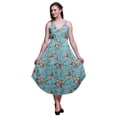 thumbnail image 1 of Bimba Floral Femmes Été Imprimé V Cou Midi Robe Vacances Station Wear-X-Small, 1 of 1