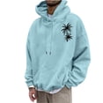 thumbnail image 2 of Yaoyar Men's Fall Winter Coconut Print Hooded Drawstring Pullover with Pocket, Casual Sweatshirt with Tropical Graphic for Seasonal Style, 2 of 4