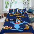 thumbnail image 2 of El Show de Huckleberry Hound Conjunto de sábanas temático, trío de piezas, cómodo y amigable con la piel, diseño único, regalo de decoración para el hogar para familiares, amigos y fans,173cm *218cm, 2 of 6
