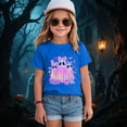 thumbnail image 2 of Wonitaaizi Girls Kids Halloween Tshirt Tshirts Ghost Clothes Short Sleeve Tee (3-4 Years,Dark Blue), 2 of 5