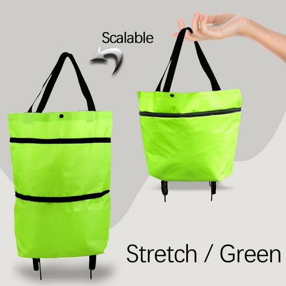 Shopping Bag with Wheels Portable Trolley Bags Grocery Cart Hand Pulling Utility with Hand Straps Folding Shopping Cart Removable Bag and Rolling Personal Handtruck