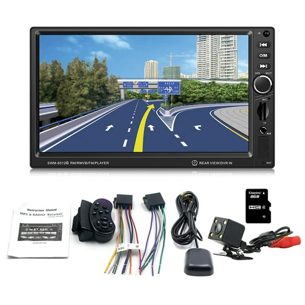SWM-8012G 7 Pouces Grand Écran GPS Navigation Voiture DVD Frein Prompt Véhicule Lecteur de Musique Support Bluetooth Mini Carte TF
