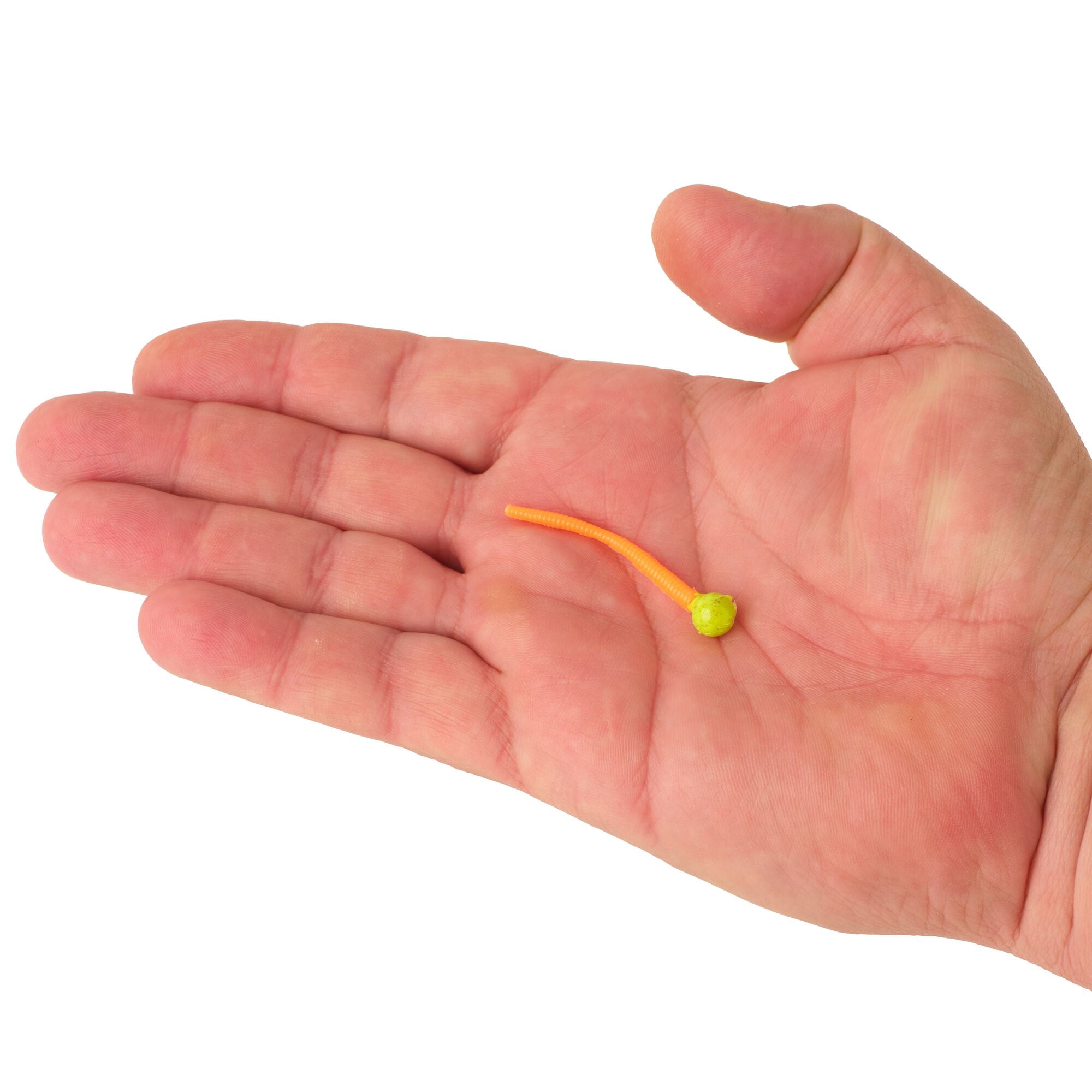 Berkley PowerBait® Floating Mice Tails, 2 in, Worms, Chartreuse/Fluorescent Orange (15-count)