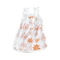 thumbnail image 2 of Musuos Baby Girl Cami Romper 12 18 24M 3 4T Sleeveless Square Neck Flower Print Tie Up Spaghetti Strap Jumpsuit, 2 of 10