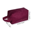 thumbnail image 2 of 1 Pc Women Portable Travel Cosmetic Bag for Vacation Outdoor Activities Wine Red Flannel, 2 of 3