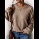 thumbnail image 4 of Suéter de Larga con Cuello Redondo y Perlas para Mujer, Talla Grande, Informal Caqui L, 4 of 10