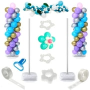 Party Zealot Easy Set Up Balloon Column Stand Party Decoration Kits, Plastic Metal White, 2 Piece