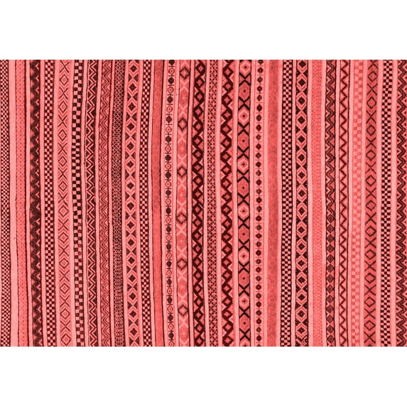 Ahgly Company Indoor Rectangle Abstract Red Modern Area Rugs, 3' x 5'