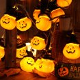 thumbnail image 1 of Luces LED de cadena de calabaza de Halloween JAMW 9.8 pies 20 luces temporizador tamaño gigante 3D Jack-O-Lantern, 1 of 5