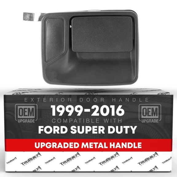 T1A Exterior Front or Rear Passenger Door Handle Replacement, Upgraded Metal - Compatible with 1999-2016 Ford Super Duty F-250 F-350 F-450 F-550 - Textured Black - OEM 7C3Z-2522600