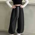 thumbnail image 4 of LIaqionyy Girls Cotton Joggers Baggy Sweatpants High Waisted Drawstring Fall Fashion Winter Clothes Jogger with Pockets, 4 of 7