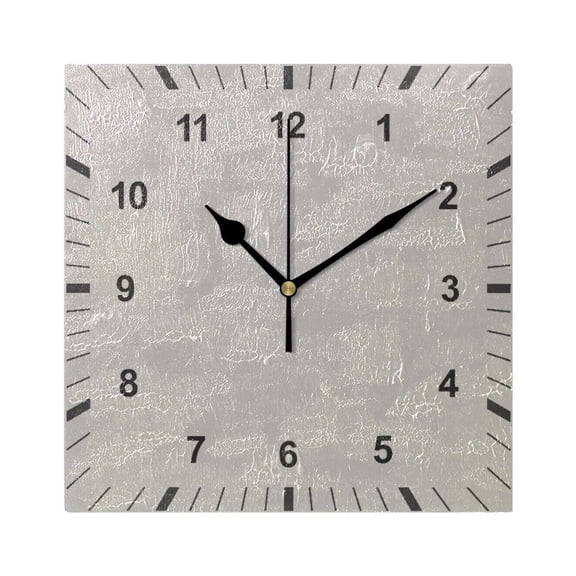 Grey Wall Clock Battery Operated Silent Non-Ticking Bedroom Office Kitchen Home School Decor 7.8"(Black)