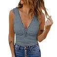 thumbnail image 1 of Womens Daily Summer Spring Summer Casual V Neck Sleeveless Lace Patchwork V Neck Tanks Tops Slim Vest, 1 of 6