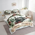 thumbnail image 3 of Manfei Steam Engine Train Bedding Comforter Set 7-Piece for Teens, Winter Farmhouse Cabin King Bedding Sets, Dreamy Christmas Reversible Bed Sheets, Breathable Home Decor, 3 of 7