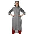 thumbnail image 1 of Moomaya Kurta d'Été en Coton Longueur Genou Imprimé Manches Retroussables Kurtis pour Femmes, 1 of 6