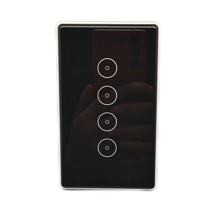 WiFi Smart Wall Touch Light Switch Glass Panel Wireless Remote Control by Mobile APP Anywhere Compatible with Alexa Timing Function No Hub Required Tuya Smart Life Assistant 1/2/3/4 Gang US Standard