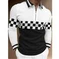 thumbnail image 3 of New Trending Men Long Sleeve Zipper Polo Shirt , Men Sport Casual Business Polo Shirt ., 3 of 5