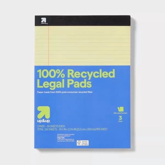3pk Legal Pads 50 Sheets/Pack