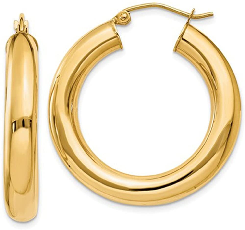 14k Polished 5mm Tube Hoop Earrings 14k Polished 5mm Tube Hoop Earrings