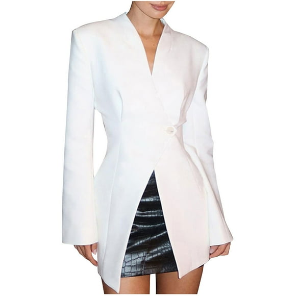 Veste de Complet à Boutons pour Femme, Nouvelle Mode, Couleur Unie, Coupe Ajustée, Blazer Élégant de Bureau, Manteau Formel Stylé, Manteau de Travail Professionnel
