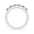 thumbnail image 2 of ANGARA Natural Blue Sapphire and Diamond Half Eternity Wedding Ring in 14K White Gold for Women (Size-2mm) | September Birthstone, Anniversary, Jewelry Gift for Women | Natural Blue Sapphire Ring, 2 of 9