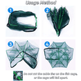 thumbnail image 3 of 3‑Pack Crawfish Traps, 12-Hole Fishing Trap, Cylindrical Hexagon Crab Trap, Green Foldable Fishing Net, Fishing Accessories for Small Fish Shrimp Crab Crawfish (23.6 x 13.8 in), 3 of 8