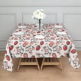 thumbnail image 3 of White Cow Strawberry Heart Pattern Square Tablecloth,Waterproof Square Table Cover,Wipeable Spillproof Washable Table Cover for Home Kitchen Party Decor 52"x52"(132x132cm), 3 of 6