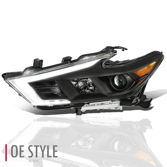 DNA Motoring LED DRL Projector Headlight for 16-18 Nissan Maxima S SL SV, Driver Left Side