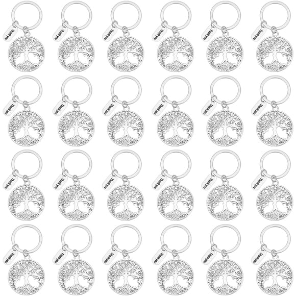 24Pcs Tree Of Life Thank You Keychain Fashion Keychain Graduation Season Teachers Day Thanksgiving Friendship Keychains Employee Appreciation Gifts Team Appreciation Gifts