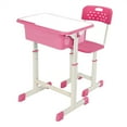 thumbnail image 2 of Veryke Height Adjustable Ergonomic Kids Desk and Chair Set in Pink, 2 of 9