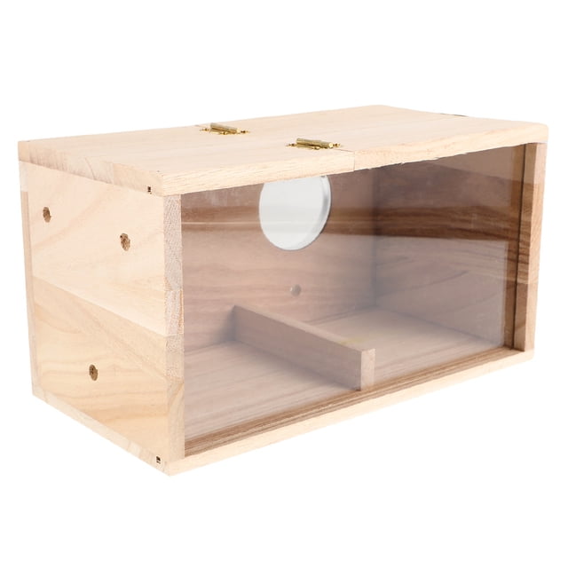 Caja nido para pájaros - Caja de cría para periquitos, casa nido de madera con panel acrílico transparente para pinzones, agapornis, cacatúas, periquitos, cotorras y loros