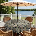 thumbnail image 6 of Outdoor/Indoor Round Tablecloth, Patio Stain Resistant Table Covers with Umbrella Hole and Zipper for Patio Garden Buffet Table Decoration, 60 Inch,Paisley Sapphire Blue, 6 of 6