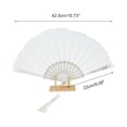thumbnail image 2 of Unique Bargains Lace Trim Orchid with Tassel Folding Fan 1 Pc White, 2 of 5