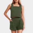 thumbnail image 1 of MKLEKYY Pantalones Cortos Deportivos Para Mujer Conjuntos De 2 Piezas Para Mujer Conjuntos A Juego Pantalones Cortos De Dos Piezas Tops Cortos Conjunto De Ropa De Moda, 1 of 5
