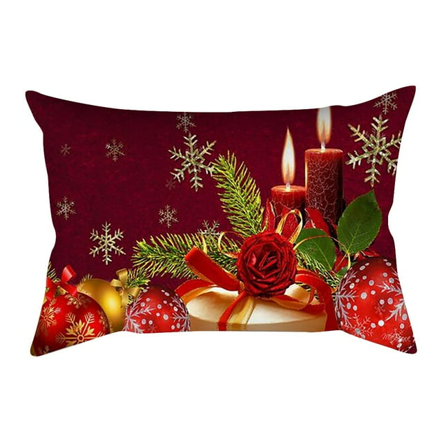 Tarmeek Christmas Pillow Covers 12x20 Cotton Pillow Case Linen Cushion