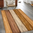 thumbnail image 4 of Area Rug for Living Room, Farmhouse Yellow Brown Non-Slip Indoor Large Carpet for Bedroom/Dining Room, Vintage Wooden Striped Washable Low-Profile Rectangle Floor Runner Rugs - 4 x 6 Ft, 4 of 7