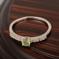 thumbnail image 4 of 4mm Round Shape Peridot 925 Sterling Silver Solitaire Side Accents Women Promise Ring, 4 of 7