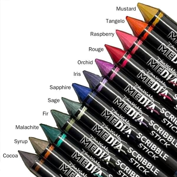 Trebbies Dina Wakley Media Scribble Sticks #5 Bundle - Dina Wakly Media Scribble Sticks 12/Pkg Set #5 Watercolor Pad